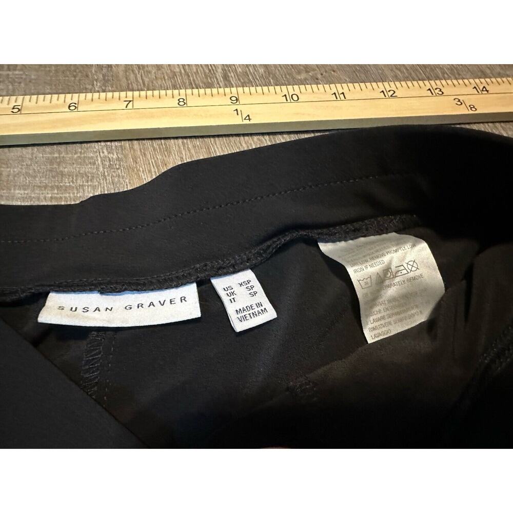 Susan Graver Black Dress Activewear Pull On Pants Button Snaps XSP Extra Small P - Picture 5 of 7
